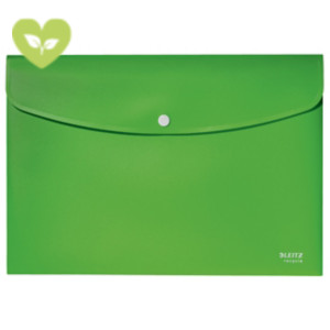 LEITZ Buste con bottone A4 Recycle Zero emissioni CO2, PP riciclato, Verde (confezione 10 pezzi) LEITZ Buste con bottone A4 Recycle Zero emissioni CO2, PP riciclato, Verde (confezione 10 pezzi)