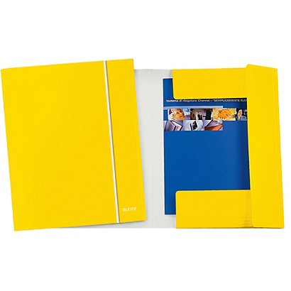 LEITZ Cartella con elastico WOW - cartoncino plastificato - 3 lembi -  25x35cm - giallo - Cartelline con Lembi