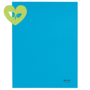 LEITZ Cartellina a 3 lembi Recycle Zero emissioni CO2, Carta riciclata, Blu (confezione 10 pezzi)