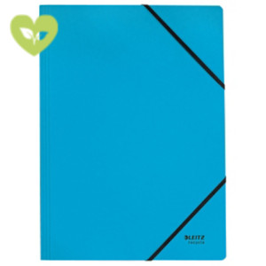 LEITZ Cartellina con elastici angolari Recycle Zero emissioni CO2, Carta riciclata, Blu