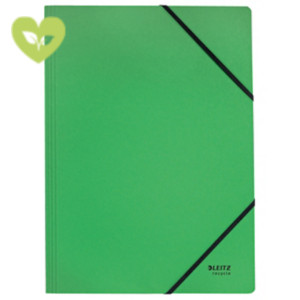 LEITZ Cartellina con elastici angolari Recycle Zero emissioni CO2, Carta riciclata, Verde