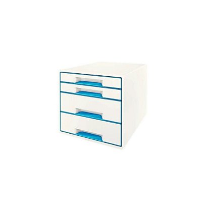 Leitz Casier de bureau  WOW en polystyrène, 287 x 363 x 270 mm, blanc/bleu glace