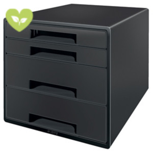 LEITZ Cassettiera a 4 cassetti Recycle, 28,7 x 36,3 x 27 cm, Polistirene riciclato, Nero LEITZ Cassettiera a 4 cassetti Recycle, 28,7 x 36,3 x 27 cm, Polistirene riciclato, Nero