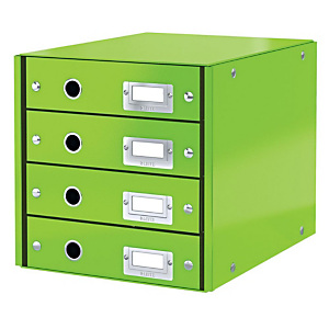 Leitz Cassettiera da scrivania Click & Store ,4 cassetti, Verde Lime Leitz Cassettiera da scrivania Click & Store ,4 cassetti, Verde Lime