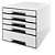 LEITZ Cassettiera Drawer Cabinet Cube 5 - 28,7 x 27 x 36,3 cm - bianco - 2