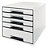 LEITZ Cassettiera Drawer Cabinet Cube 5 - 28,7 x 27 x 36,3 cm - bianco - 4