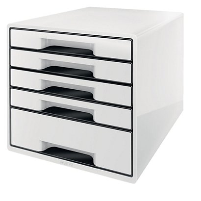 LEITZ Cassettiera Drawer Cabinet Cube 5 - 28,7 x 27 x 36,3 cm - bianco - 1