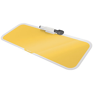 Leitz Cosy Bloc de notas de sobremesa de cristal, 380 x 150 mm, amarillo cálido