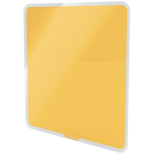 Leitz Cosy Pizarra de cristal magnético , 450 x 450 mm, amarillo cálido