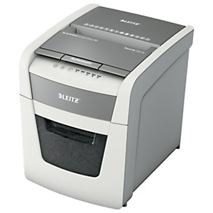 LEITZ Distruggi documenti automatico a frammento IQ Autofeed 50X, 50 fogli, Cestino 20 litri, Bianco/Grigio LEITZ Distruggi documenti automatico a frammento IQ Autofeed 50X, 50 fogli, Cestino 20 litri, Bianco/Grigio