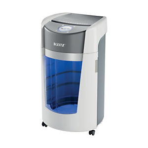 LEITZ Distruggi documenti manuale taglio a micro frammento IQ OptiMax P5 Office, 10 fogli, Cestino Rotante da 35 litri, Bianco LEITZ Distruggi documenti manuale taglio a micro frammento IQ OptiMax P5 Office, 10 fogli, Cestino Rotante da 35 litri, Bianco