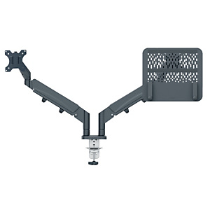 Leitz Ergo Space Saving Brazo para monitor y portátil, gris aterciopelado, para monitor de 32 pulgadas, hasta portátil de 17 pulgadas, hasta 9 Kg por brazo, 65380089 Leitz Ergo Space Saving Brazo para monitor y portátil, gris aterciopelado, para monitor de 32 pulgadas, hasta portátil de 17 pulgadas, hasta 9 Kg por brazo, 65380089