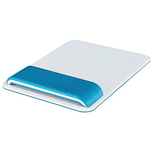 Leitz Ergo WOW - Tapis de souris ergonomique - Repose-poignets intégré - Hauteur ajustable - Blanc et Bleu