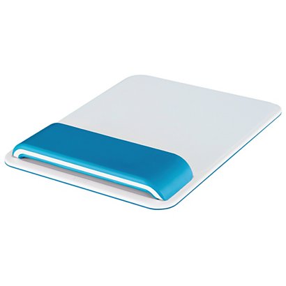 Leitz Ergo WOW - Tapis de souris ergonomique - Repose-poignets intégré - Hauteur ajustable - Blanc et Bleu - 1