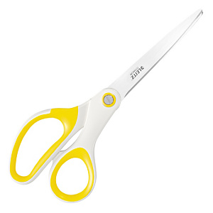 Leitz Forbici WOW, Impugnatura asimmetrica, Lunghezza totale cm 20,5, Giallo Leitz Forbici WOW, Impugnatura asimmetrica, Lunghezza totale cm 20,5, Giallo