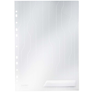 Leitz Funda perforada, A4, polipropileno de 200 micras, 11 orificios, en relieve, blanco transparente Leitz Funda perforada, A4, polipropileno de 200 micras, 11 orificios, en relieve, blanco transparente