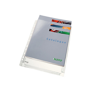 Leitz Funda perforada, A4, PVC de 170 micras, 11 orificios, rugosa, transparente Leitz Funda perforada, A4, PVC de 170 micras, 11 orificios, rugosa, transparente