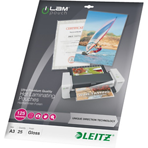 Leitz iLam Fundas de plastificación, A3, 125 micras Leitz iLam Fundas de plastificación, A3, 125 micras