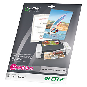 Leitz iLam Fundas de plastificación, A4, 125 micras Leitz iLam Fundas de plastificación, A4, 125 micras