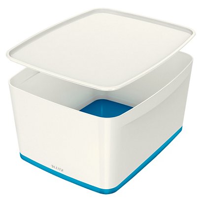 Leitz MyBox® Contenitore multiuso Large, Plastica, Senza BPA, Bianco e blu, 318 x 385 x 198 mm - 1