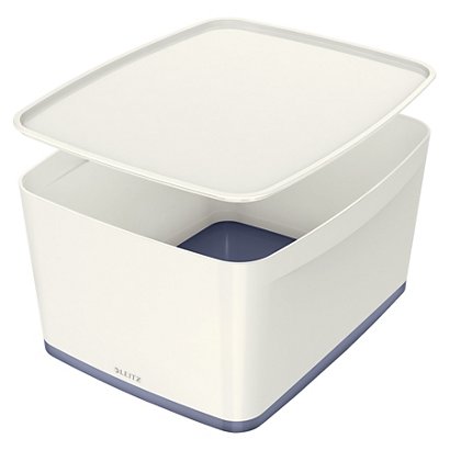 Leitz MyBox® Contenitore multiuso Large, Plastica, Senza BPA, Bianco e grigio, 318 x 385 x 198 mm - 1