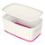 Leitz MyBox® Contenitore multiuso Small, Plastica, Senza BPA, Bianco e rosa, 318 x 191 x 128 mm - 1