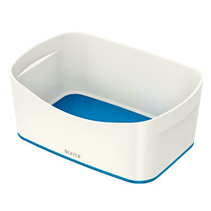 Leitz MyBox® Contenitore Organizer Small, Plastica, Senza BPA, Bianco e blu, 246 x 160 x 98 mm