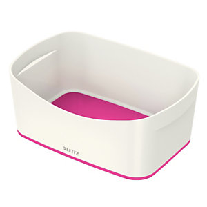 Leitz MyBox® Contenitore Organizer Small, Plastica, Senza BPA, Bianco e rosa, 246 x 160 x 98 mm