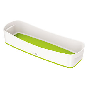 Leitz MyBox® Vaschetta Organizer, Plastica, Senza BPA, Bianco e Verde Lime, 307 x 105 x 55 mm