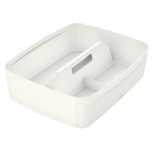 Leitz MyBox® Vassoio organizer con maniglia Large, Plastica, Senza BPA, Bianco, 307 x 375 x 101 mm Leitz MyBox® Vassoio organizer con maniglia Large, Plastica, Senza BPA, Bianco, 307 x 375 x 101 mm