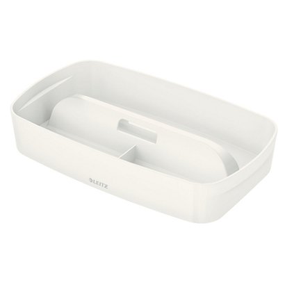 Leitz MyBox® Vassoio Organizer con maniglia Small, Plastica, Senza BPA, Bianco, 307 x 181 x 56 mm - 1