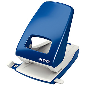 Leitz NeXXt Perforatore da ufficio in metallo robusto, Capacità di perforazione 4 mm/40 fogli, 2 fori, Colore blu