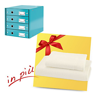 Leitz Offerta Cassettiera Click & Store Acquamarina + 1 Set Asciugamani COMPRESO NEL PREZZO Leitz Offerta Cassettiera Click & Store Acquamarina + 1 Set Asciugamani COMPRESO NEL PREZZO