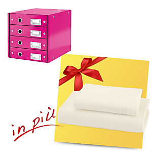 Leitz Offerta Cassettiera Click & Store Fucsia + 1 Set Asciugamani COMPRESO NEL PREZZO Leitz Offerta Cassettiera Click & Store Fucsia + 1 Set Asciugamani COMPRESO NEL PREZZO