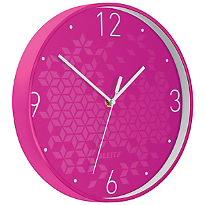 Leitz Orologio da parete WOW, Ø 29 cm, Fucsia metallizzato Leitz Orologio da parete WOW, Ø 29 cm, Fucsia metallizzato