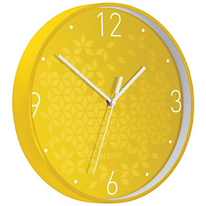 Leitz Orologio da parete WOW, Ø 29 cm, Giallo metallizzato Leitz Orologio da parete WOW, Ø 29 cm, Giallo metallizzato