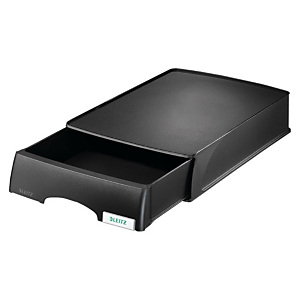 Leitz Plus Bandeja con cajón negra Leitz Plus Bandeja con cajón negra