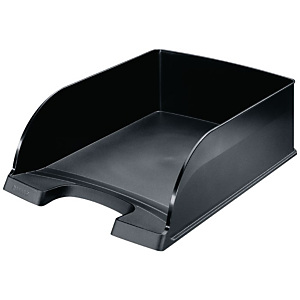 Leitz Plus Jumbo Bac à courrier, A4, polystyrène, noir, 103 x 255 x 357 mm Leitz Plus Jumbo Bac à courrier, A4, polystyrène, noir, 103 x 255 x 357 mm