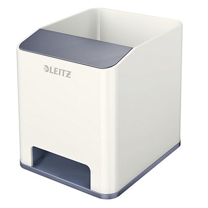 LEITZ Portapenne con amplificatore WOW Dual Color, Bianco/Silver - 1