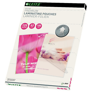 Leitz Pouches per plastificatrici a caldo con tecnologia UDT, A3, 2 x 125 µ, Trasparente (confezione 100 pezzi) Leitz Pouches per plastificatrici a caldo con tecnologia UDT, A3, 2 x 125 µ, Trasparente (confezione 100 pezzi)