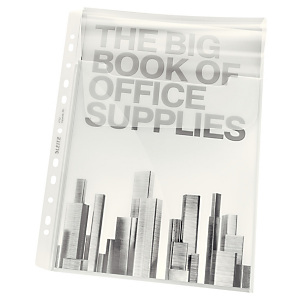 Leitz Premium Funda perforada con fuelle de 20 mm, A4, polipropileno de 180 micras, 11 orificios, lisa, con solapa, transparente Leitz Premium Funda perforada con fuelle de 20 mm, A4, polipropileno de 180 micras, 11 orificios, lisa, con solapa, transparente