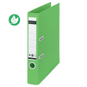 Leitz Recycle Classeur à levier A4 180° - Carton 100% recyclé et recyclable - Dos 5 cm - Vert