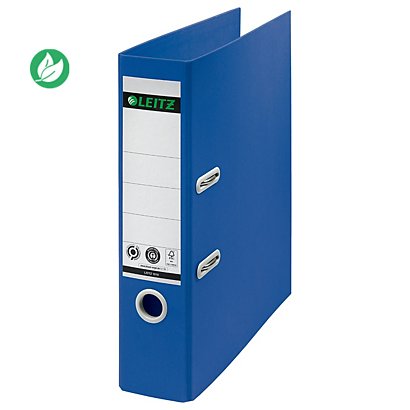 Leitz Recycle Classeur à levier A4 180° - Carton 100% recyclé et recyclable - Dos 8 cm - Bleu - 1