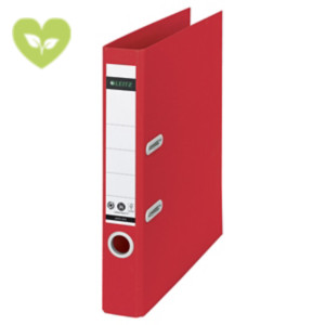 LEITZ Registratore archivio con meccanismo a leva 180° Recycle, Formato Commerciale, Dorso 5,5 cm, Rosso