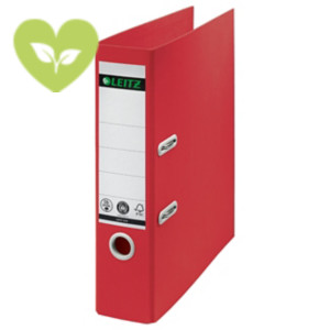 LEITZ Registratore archivio con meccanismo a leva 180° Recycle, Formato Commerciale, Dorso 8 cm, Rosso
