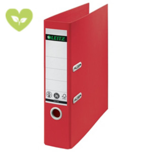 LEITZ Registratore archivio con meccanismo a leva 180° Recycle, Formato Commerciale, Dorso 8 cm, Rosso