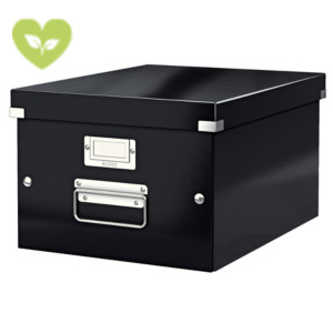 LEITZ Scatola archivio Click & Store WOW Medium, Cartone riciclato, Coperchio removibile, 28,1 x 37 x 20 cm, Nero LEITZ Scatola archivio Click & Store WOW Medium, Cartone riciclato, Coperchio removibile, 28,1 x 37 x 20 cm, Nero