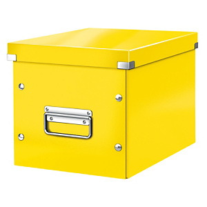 Leitz Scatola Archivio Cubo M Click & Store, Cartone, Coperchio removibile, Giallo, 260 x 260 x 240 mm Leitz Scatola Archivio Cubo M Click & Store, Cartone, Coperchio removibile, Giallo, 260 x 260 x 240 mm