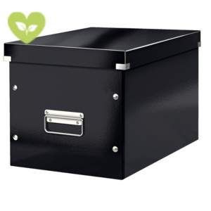 LEITZ Scatola Archivio Cubo Large Click & Store WOW, Cartone riciclato, Coperchio removibile, 32 x 36 x 31 cm, Nero LEITZ Scatola Archivio Cubo Large Click & Store WOW, Cartone riciclato, Coperchio removibile, 32 x 36 x 31 cm, Nero