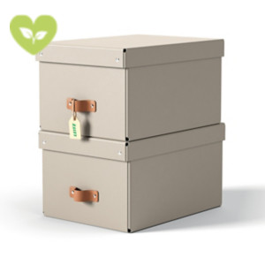 LEITZ Scatola con coperchio Puro, Capacità Formato medio, 17 litri, Cartone 100% riciclato, Beige (confezione 2 pezzi) LEITZ Scatola con coperchio Puro, Capacità Formato medio, 17 litri, Cartone 100% riciclato, Beige (confezione 2 pezzi)